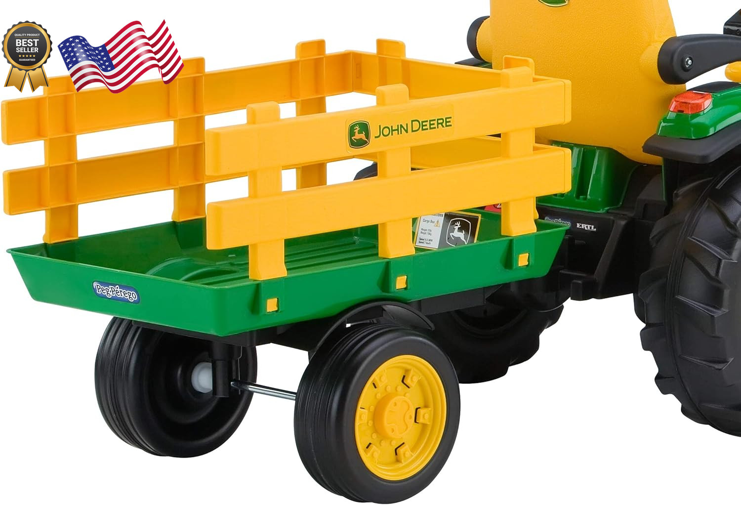Peg Perego John Deere12 Volt Multi-Speed Ride on Ground Force Tractor & Trailer