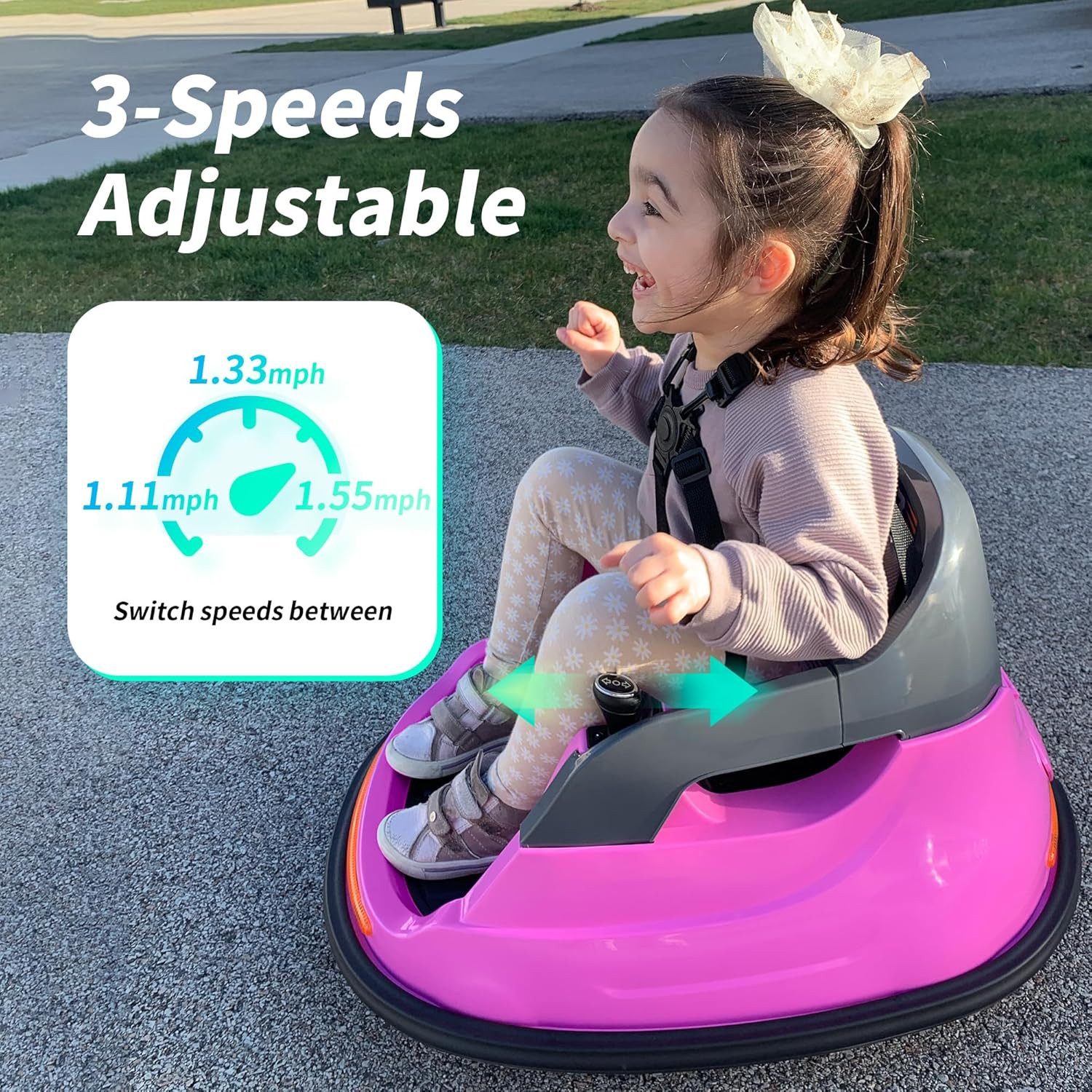 Hikido 12V Baby Bumper Car, Electric Kids Bumper Car for Toddlers 1.5-5 W/Remote