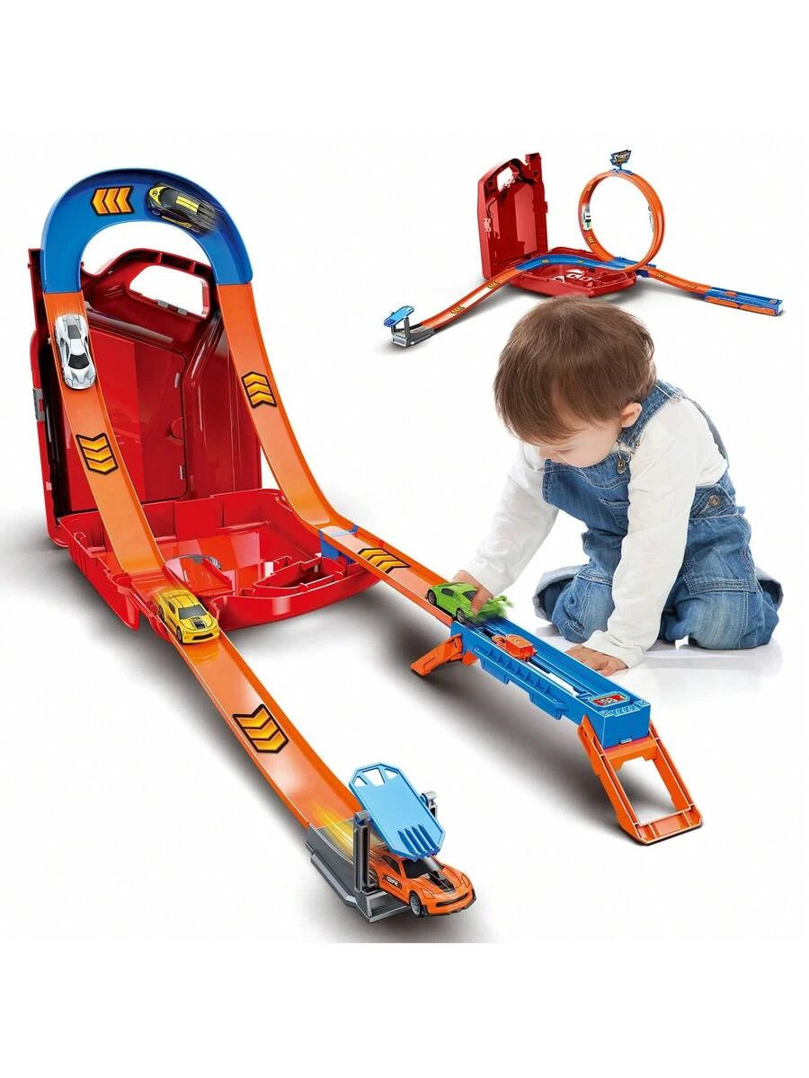 NEW 2-In-1 Racing Track 6 Toy Cars Kids Ages 3+ FREE SHIPPING