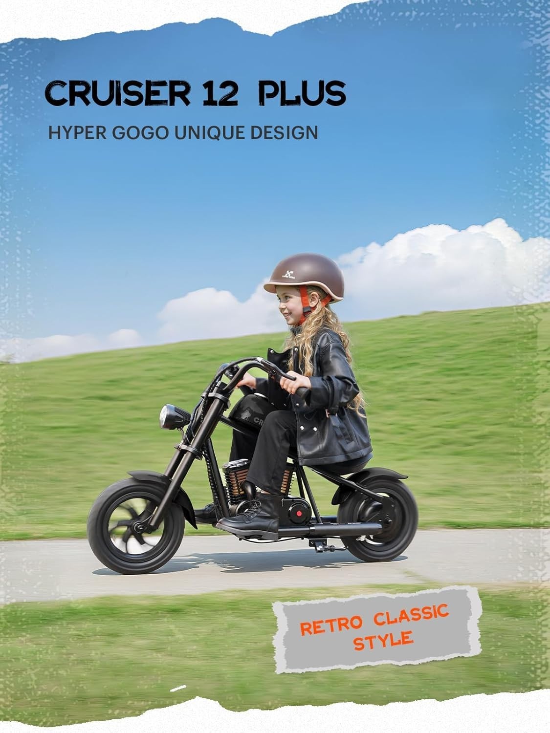 HYPER GOGO Cruiser 12 Plus Electric Motorbike Motorcycle for Kids Electric Dirt