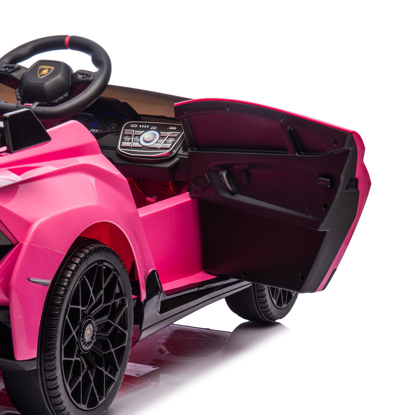 24V Kids Electric Ride-On Drift Car 1.86-5.59MPH Foam Front Wheels Ages 3-6 Pink