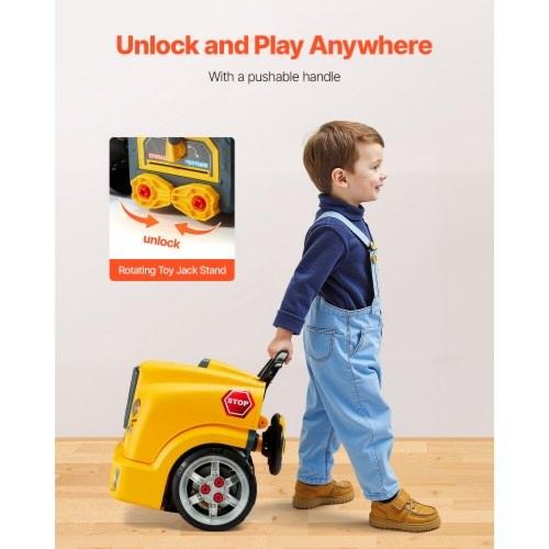 Engine Toy 60 Pieces Kids Mechanic Car Repair Set with Removable Parts