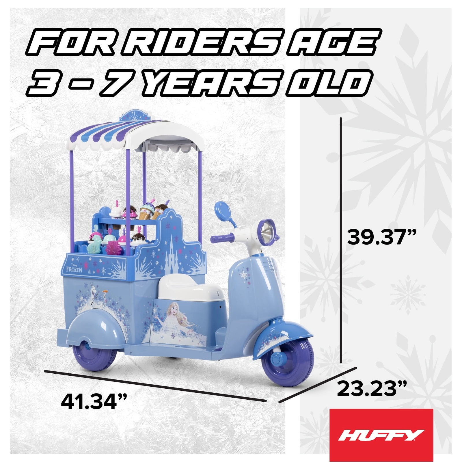 Disney Frozen Ice Cream Cart, Battery Ride-On Toy, Ice Cream Toys