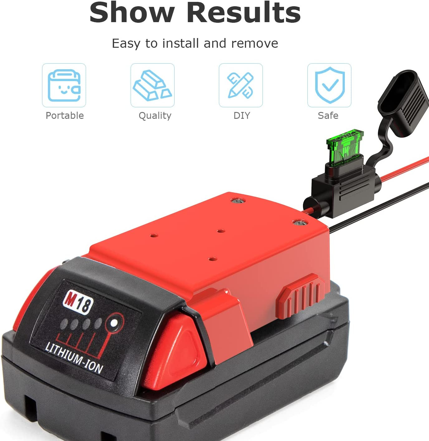 Power Wheels Adapter for Milwaukee, M18 Power Wheels Battery Conversion Kit