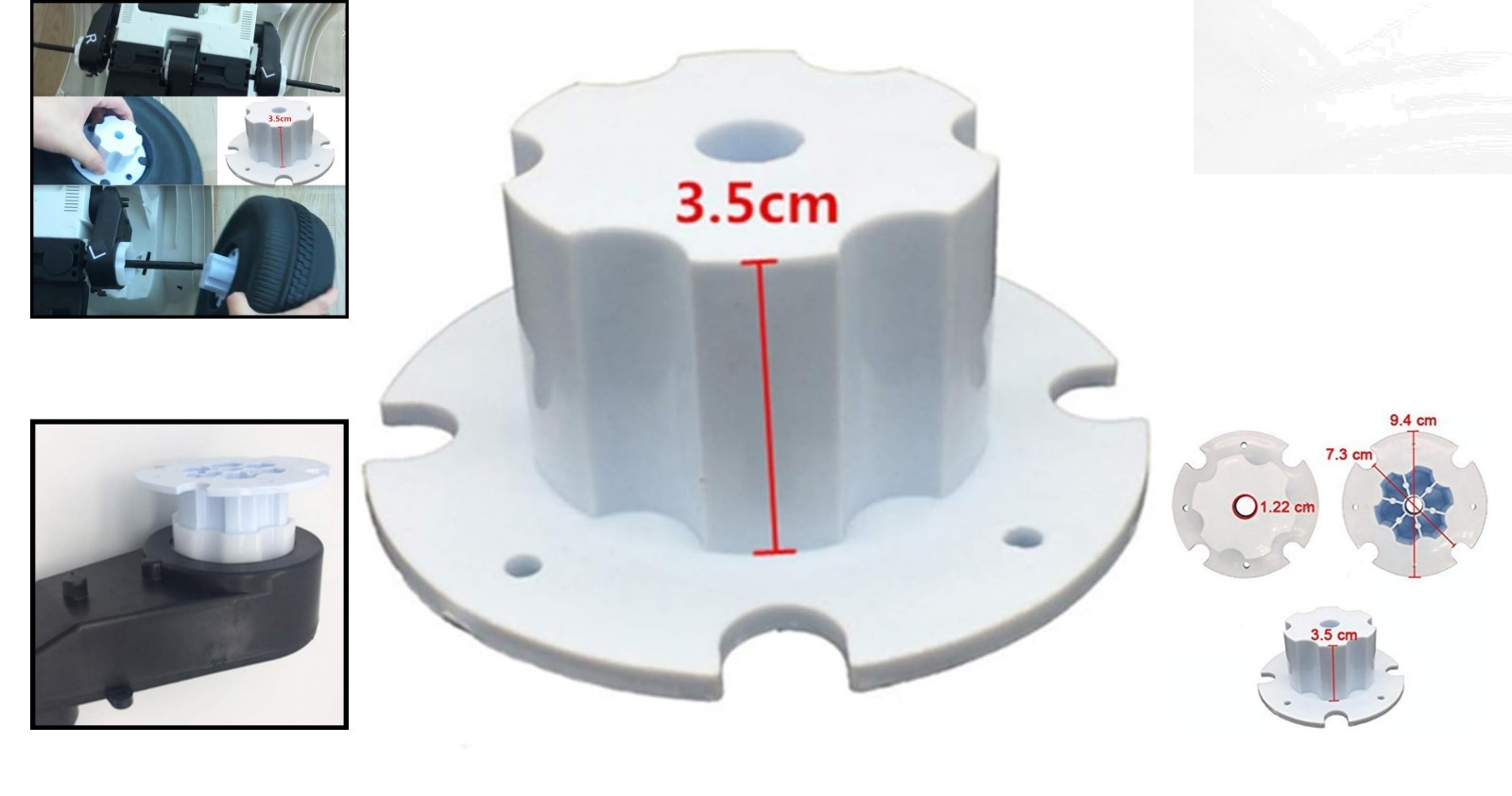 Kids Electric Car Tire Adapter Connection Clips – 2-Pack for Easy Replacement