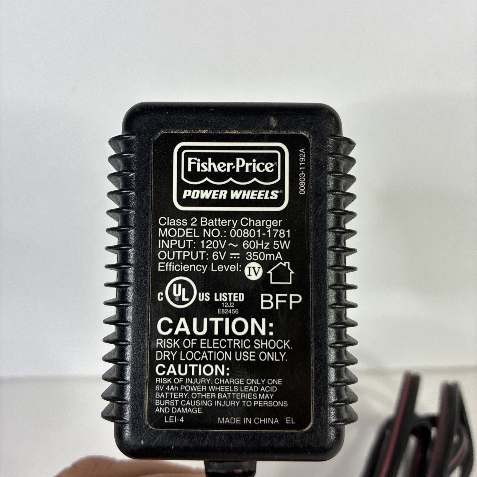 Power Wheels Fisher Price Mattel Blue 6 Volt Charger (00801-1781)