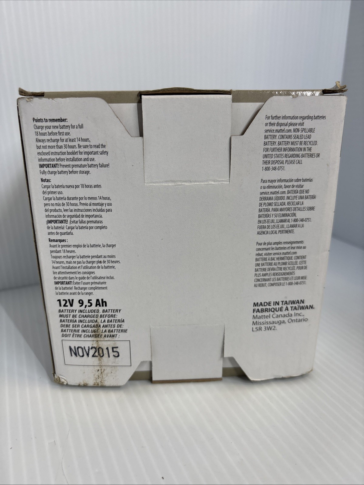 Power Wheels 12-Volt Gray Battery | Replaces 00801-0638 | OEM | Genuine