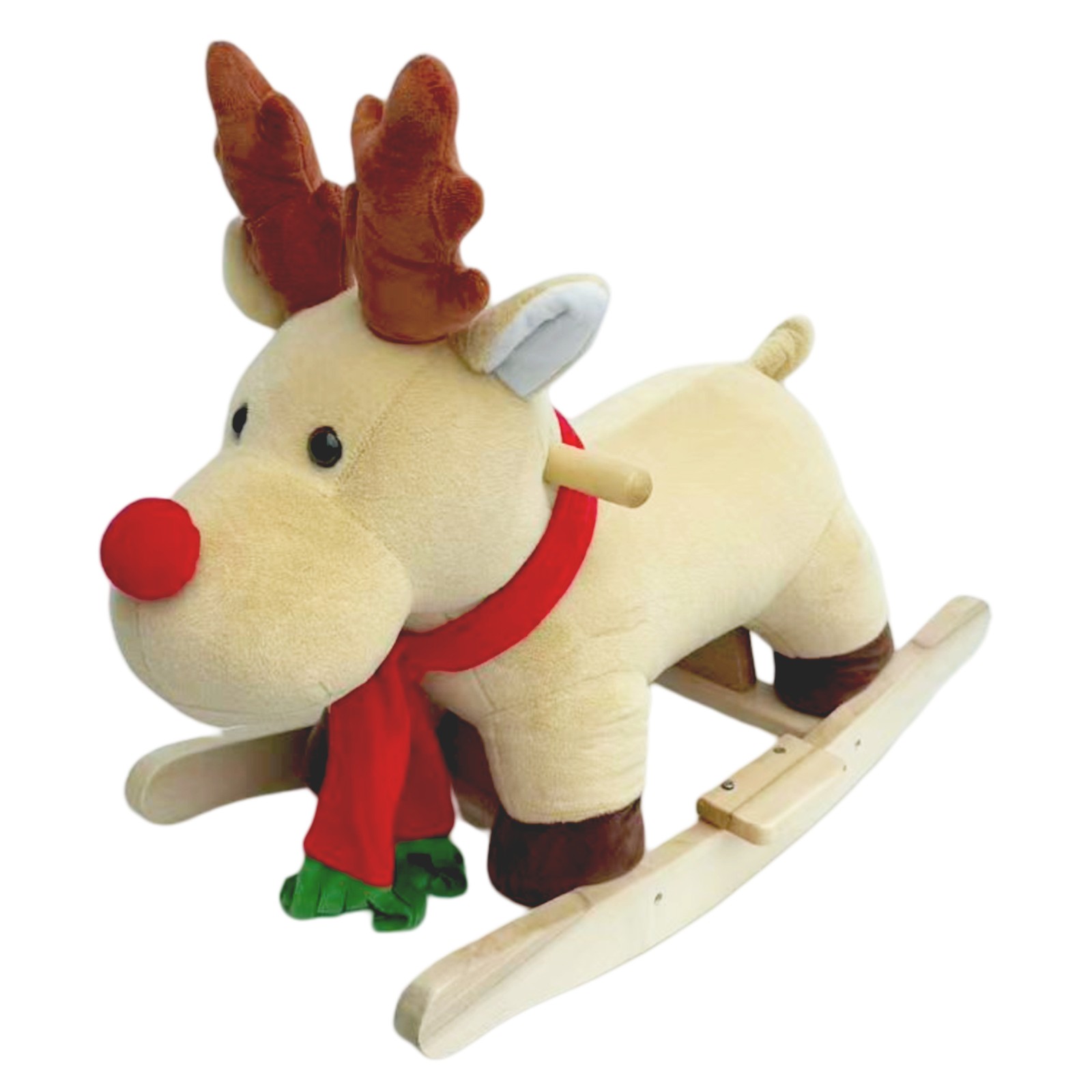 Kids Plush Moose Rocking Ride-On Toy Music Safety Belt 1-3 Years CPC Certified