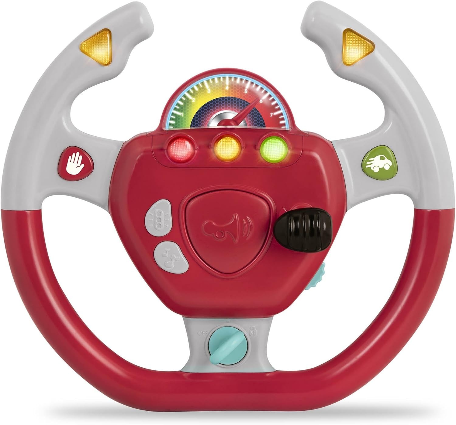 Geared to Steer: Portable Car Toy Steering Wheel with Lights & Sounds for Kids