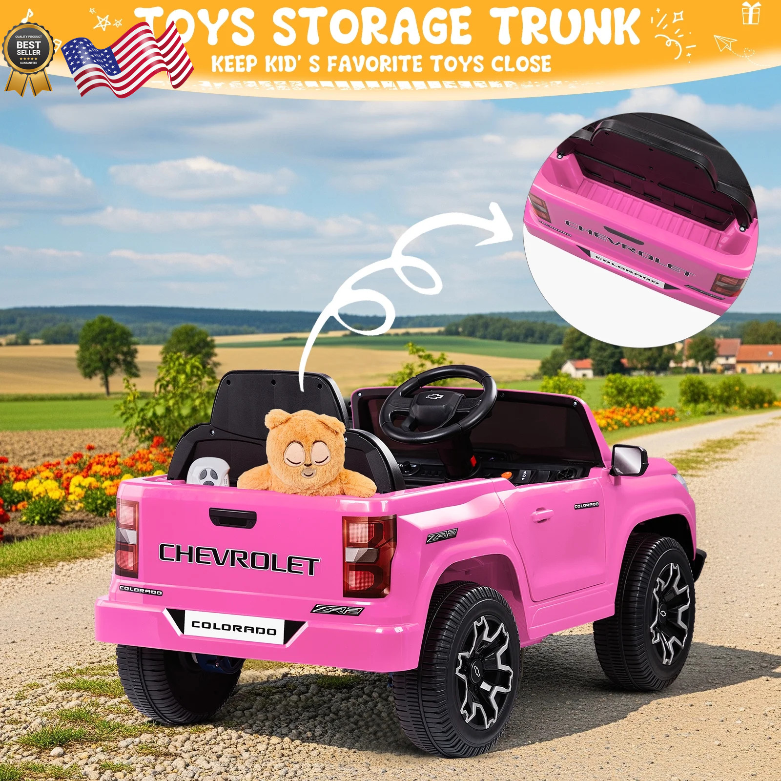 12V Licensed Chevrolet Colorado Electric Ride on Car Toy for Toddler Kid NEW