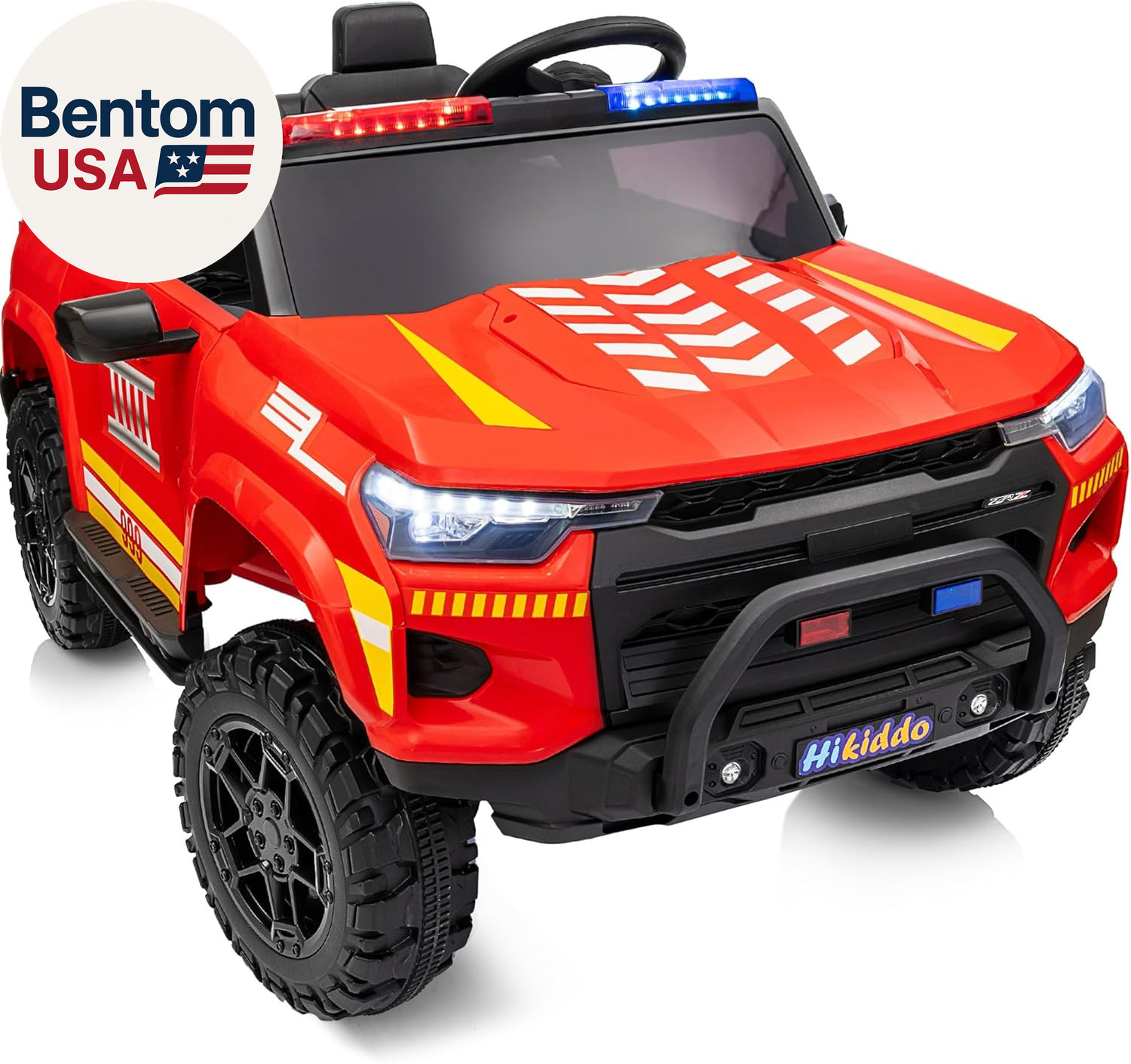 24V 10Ah Electric Police Car Ride on Toy for Big Kids, 4WD 2 Seater Kids Ride on