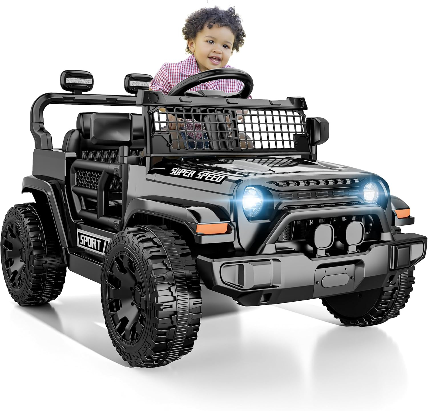 12V Ride on Car with Parent Remote Control, Toddler Electric Car with Spring Sus