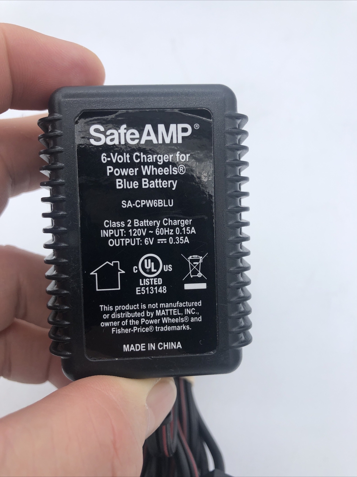 Power Wheels 6 Volt SafeAMP SA-CPW6BLU AC Wall Charger Blue Battery Only