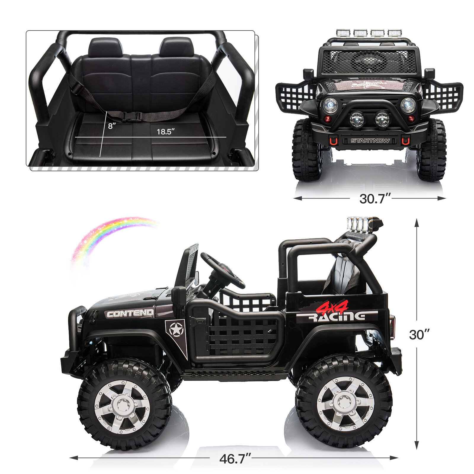 2-Seater Kids Ride on Truck 12V Battery Powered Electric Vehicle Toy w/ Remote
