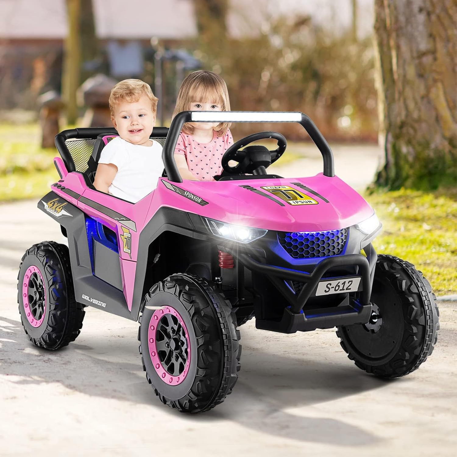2 Seater Ride on Car for Kids, 12V UTV Kids’ Electric Vehicles with Remote Contr