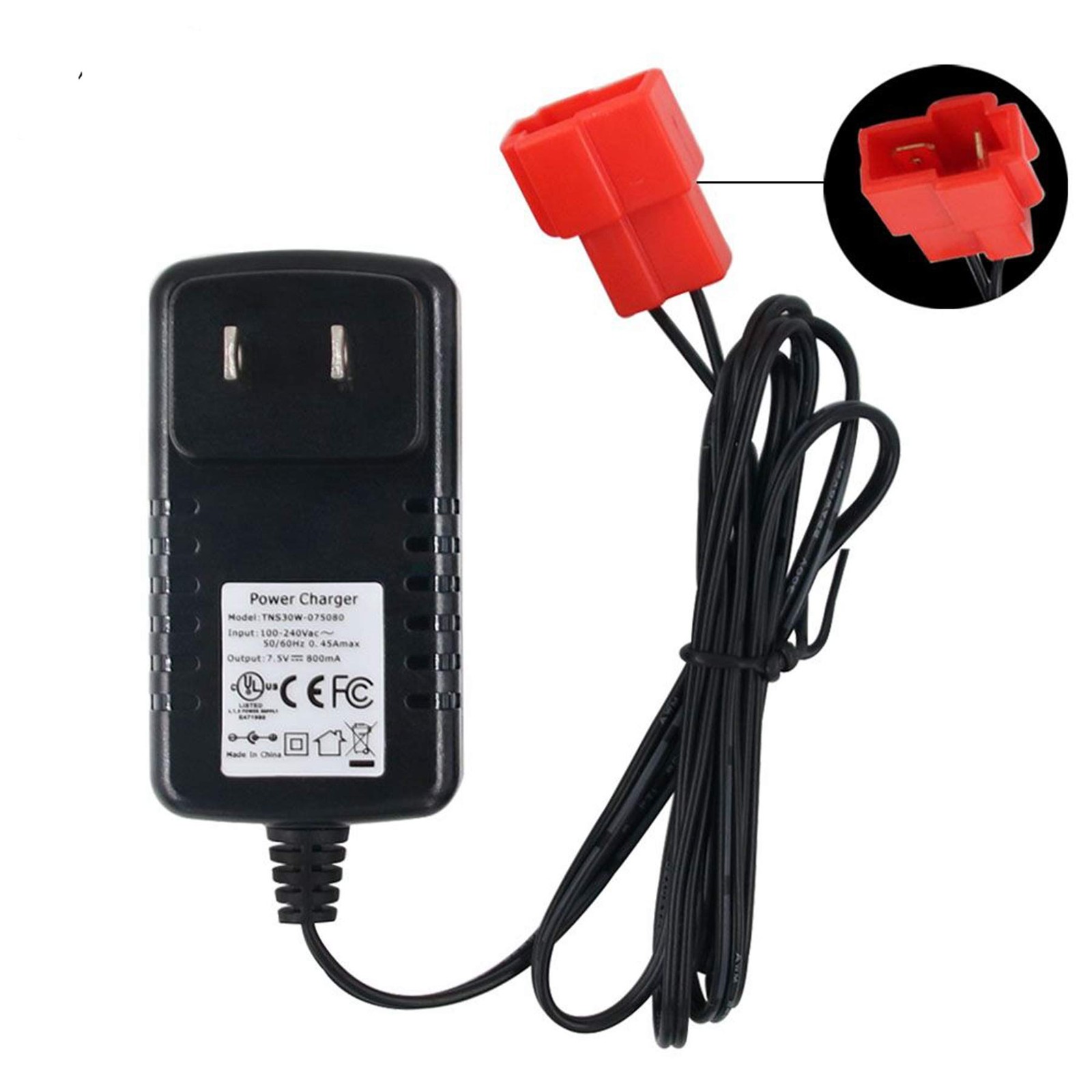6V Kids Powered Ride On Car Charger, Replacement 6 Volt Battery Charger Black