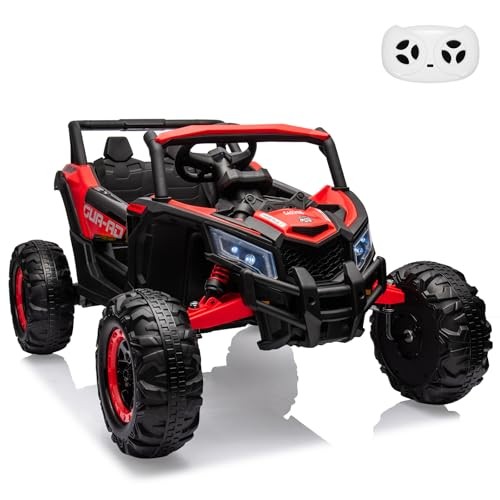 Red UTV Car for Kids – 24V 2 Seater Ride on Battery Powered Electric Vehicle