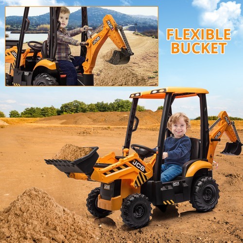 4in1 Ride on Excavator & Bulldozer 12V Kids Electric Vehicle with Remote Control
