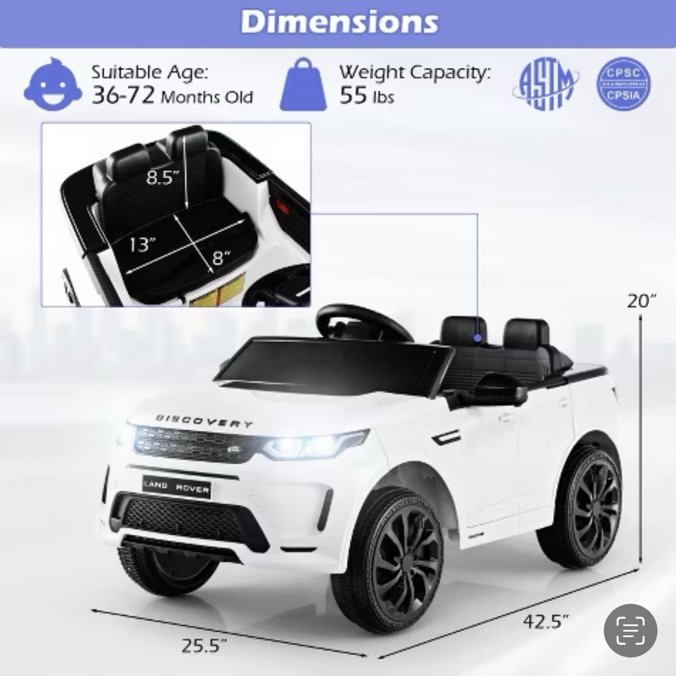 Kids 12V Ride On Car Licensed Land Rover Electric Vehicle w/ Remote Control