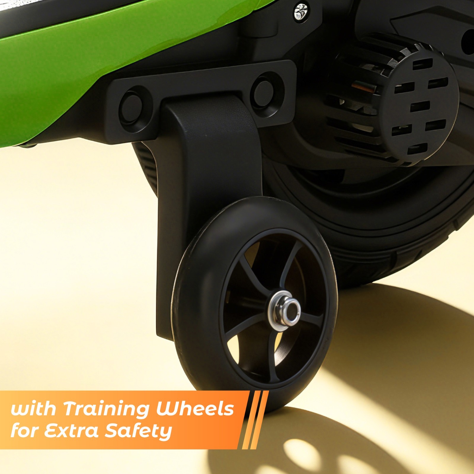 Green 6V Kids Electric Motorcycle ride on Motorbike Age for 1-4 w/Training Wheel