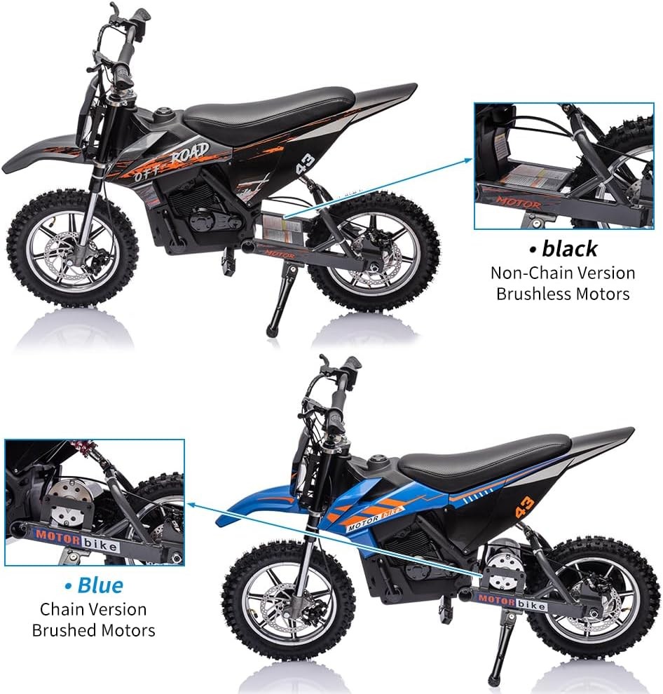 36V Electric Dirt Bike for Kids Ride on Motorcycle Brushed Motor + LED Headlight