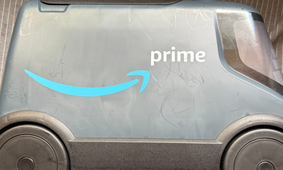 Amazon Delivery Van Ride Toy for Kids, Blue Under Seat Storage Ages 2+