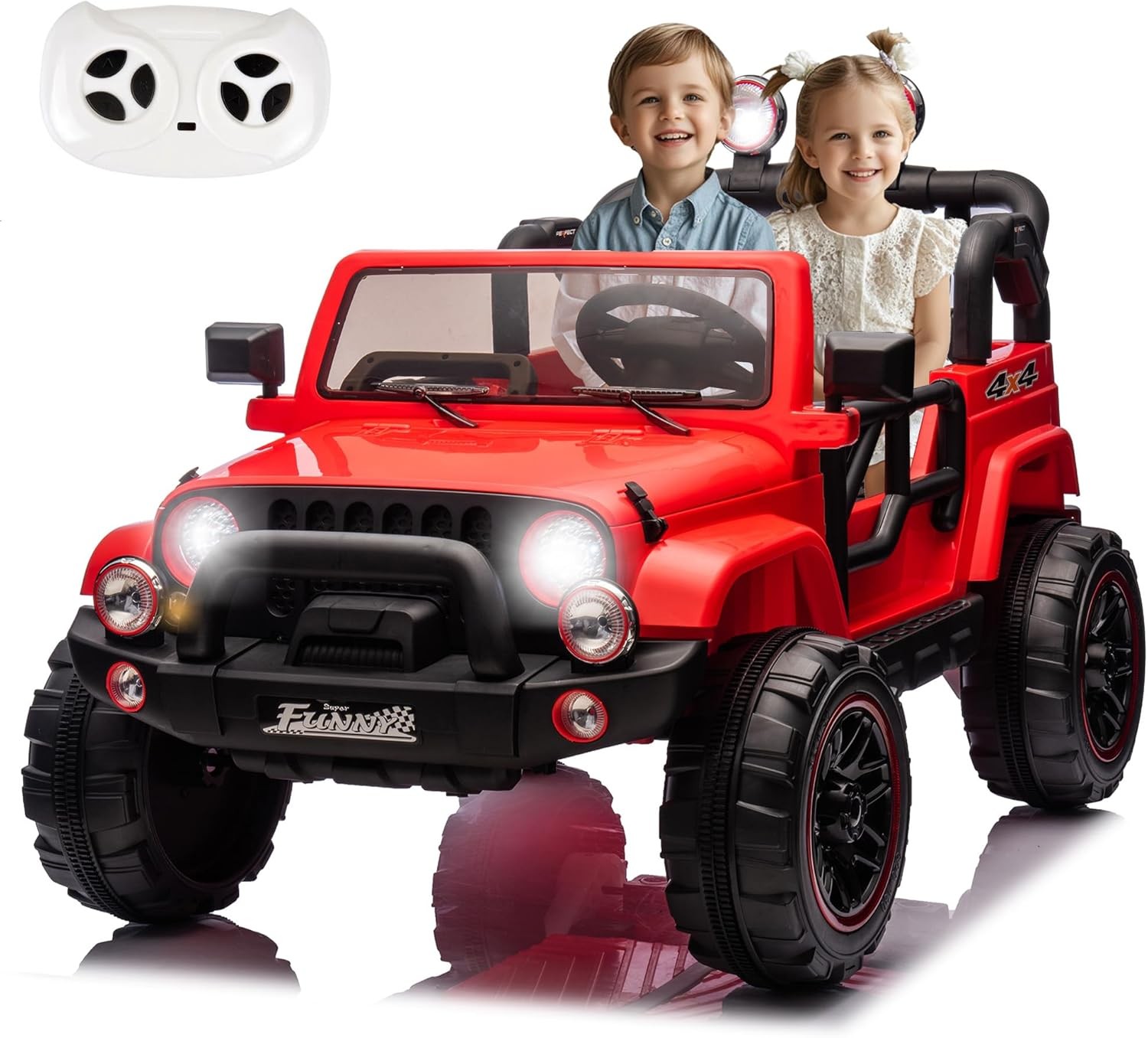 24V 2 Seaters Kids Ride on Truck Electric Car Toys with Remote 20in Width Seat