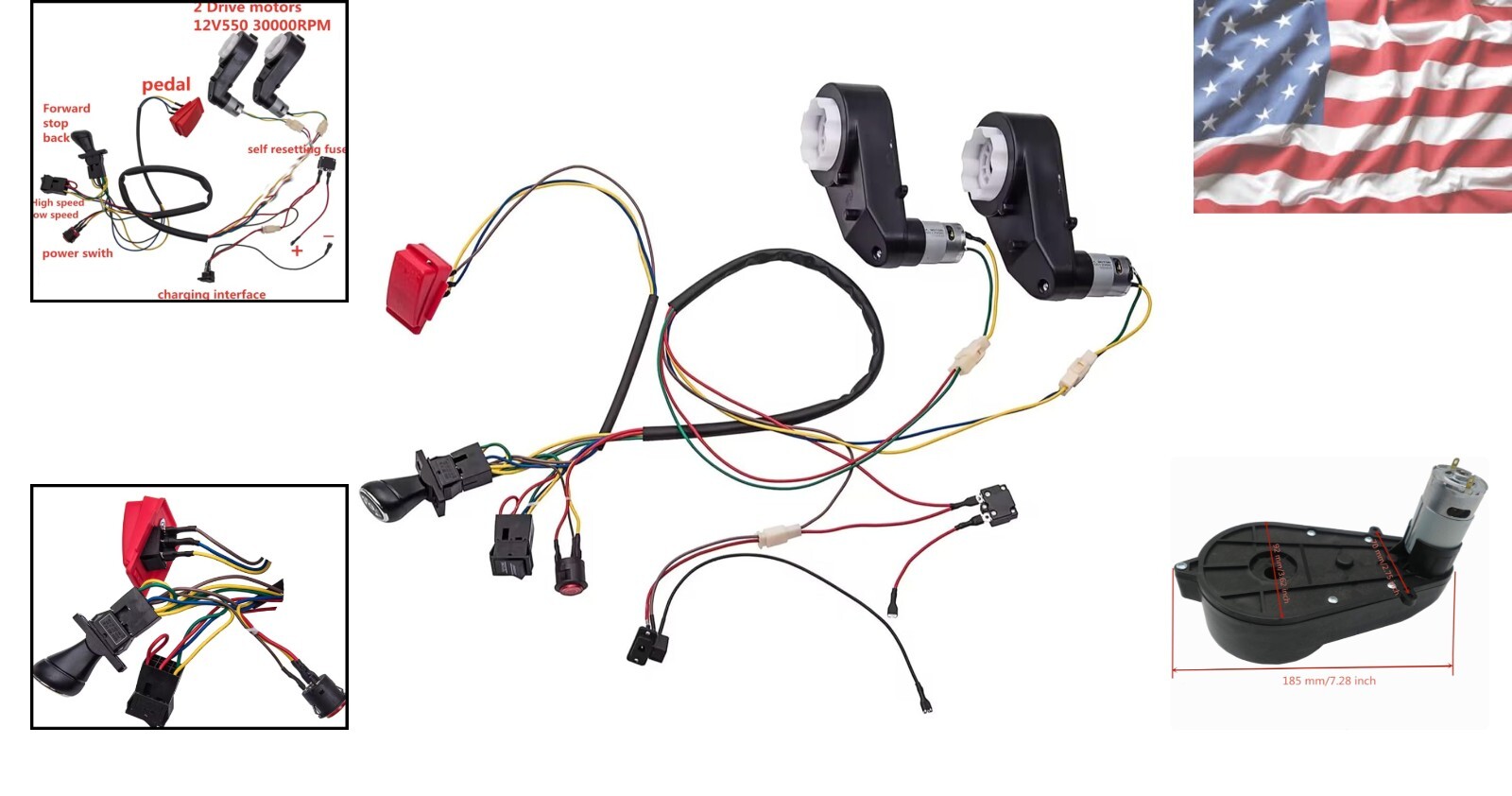 Children’s Electric Car DIY Accessory Set – High-Speed Motor & Gearbox Included