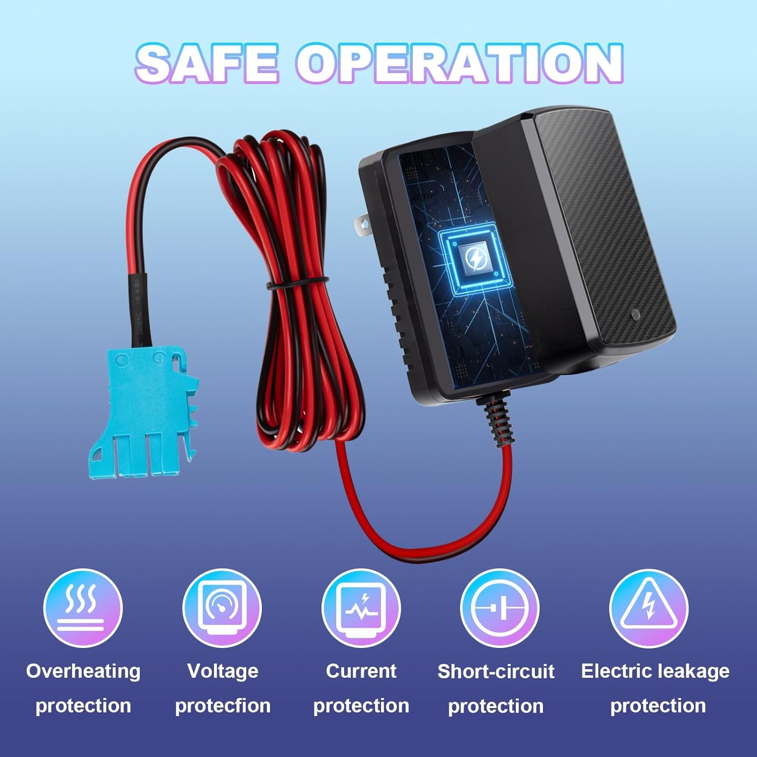12V Battery Charger for Peg-Perego Johns Deere Ground Force Tractor Gators XUV P