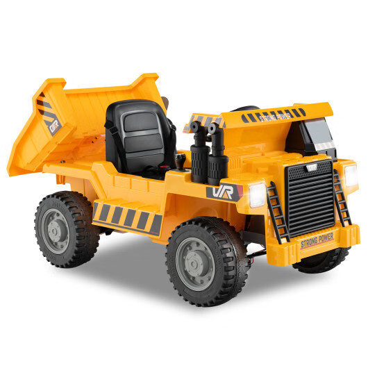 Kids Ride on Dump Truck 12V Ride on Car with Electric Dump Bed-Green