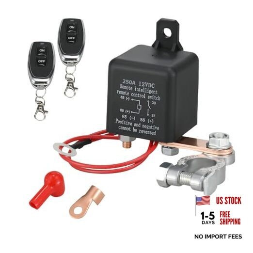 Remote Battery Disconnect Switch 12V, Negative Disconnect Switch with Anti 250A