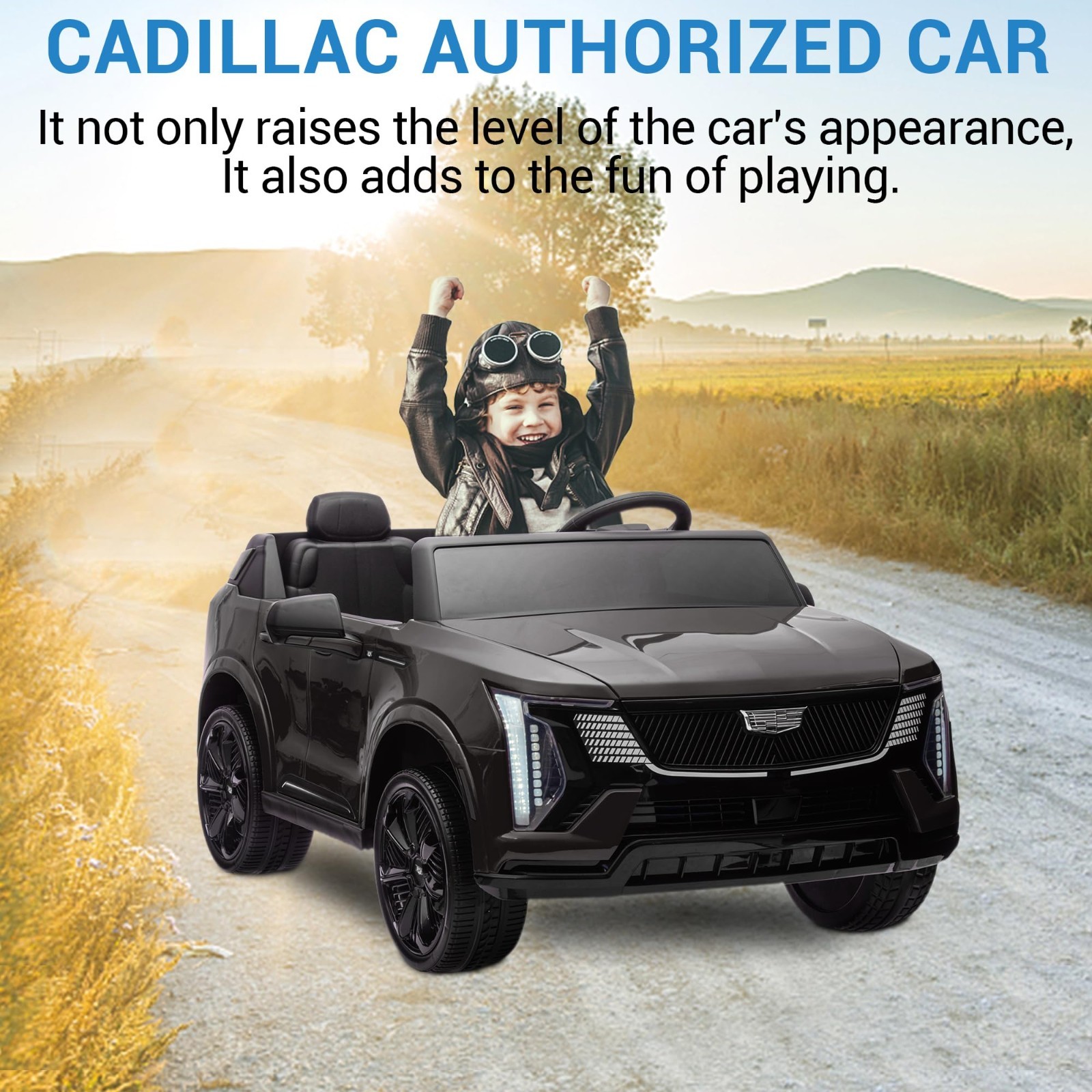 24V Licensed Cadillac 2-Seater Ride On Car For Child Kids Electric Car w/ Music