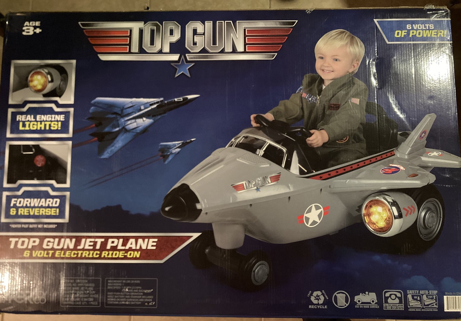 Top Gun Jet Plane 6 Volt Battery Maverick Electric RideOn Hyper Toy HYP-TG6-6022