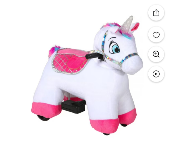 Stable Buddies Unicorn 6V Battery-Powered Ride-On Toy, Ages 2+