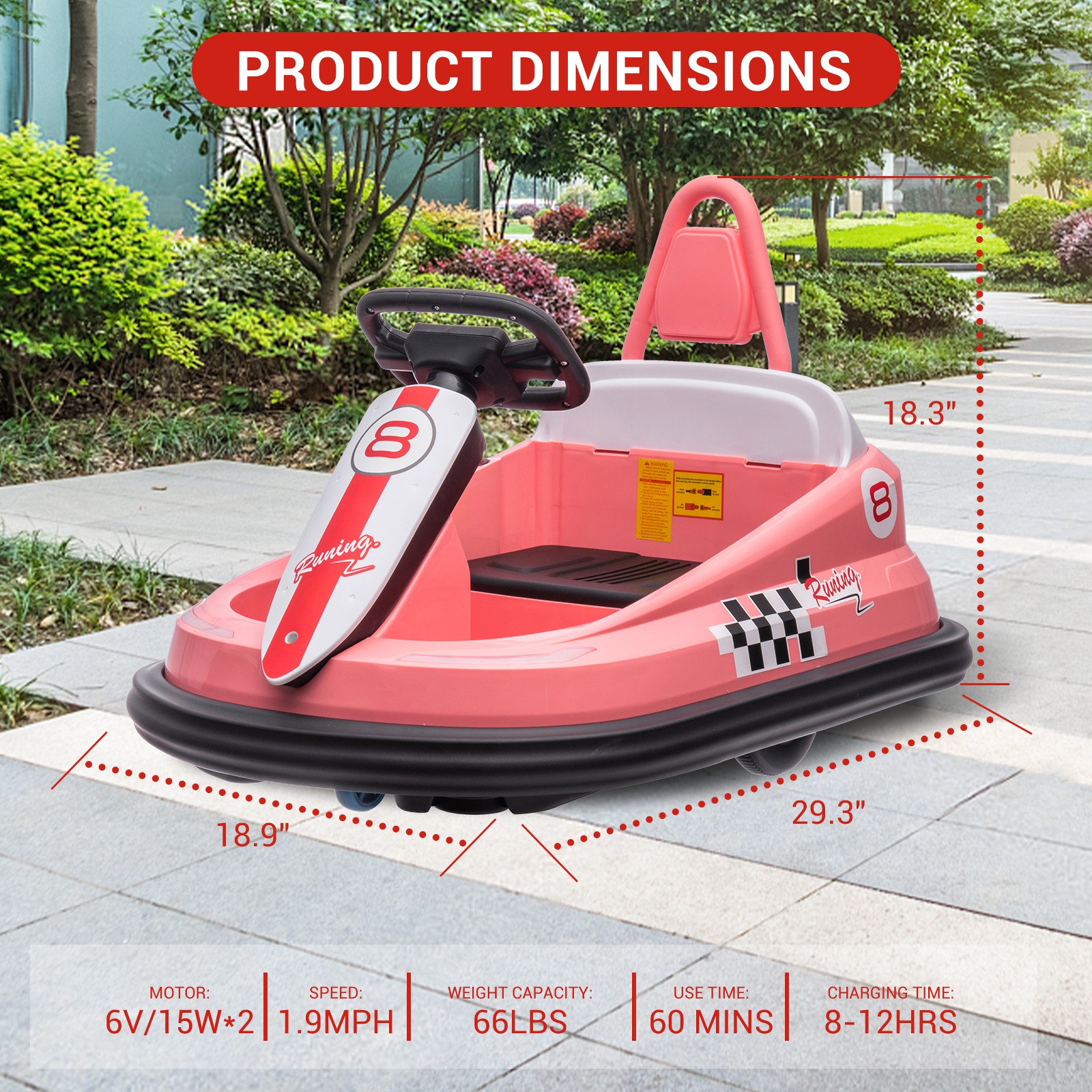 Electric drifting kart for children,6V Ride On Toys Bumper Car with LED lights