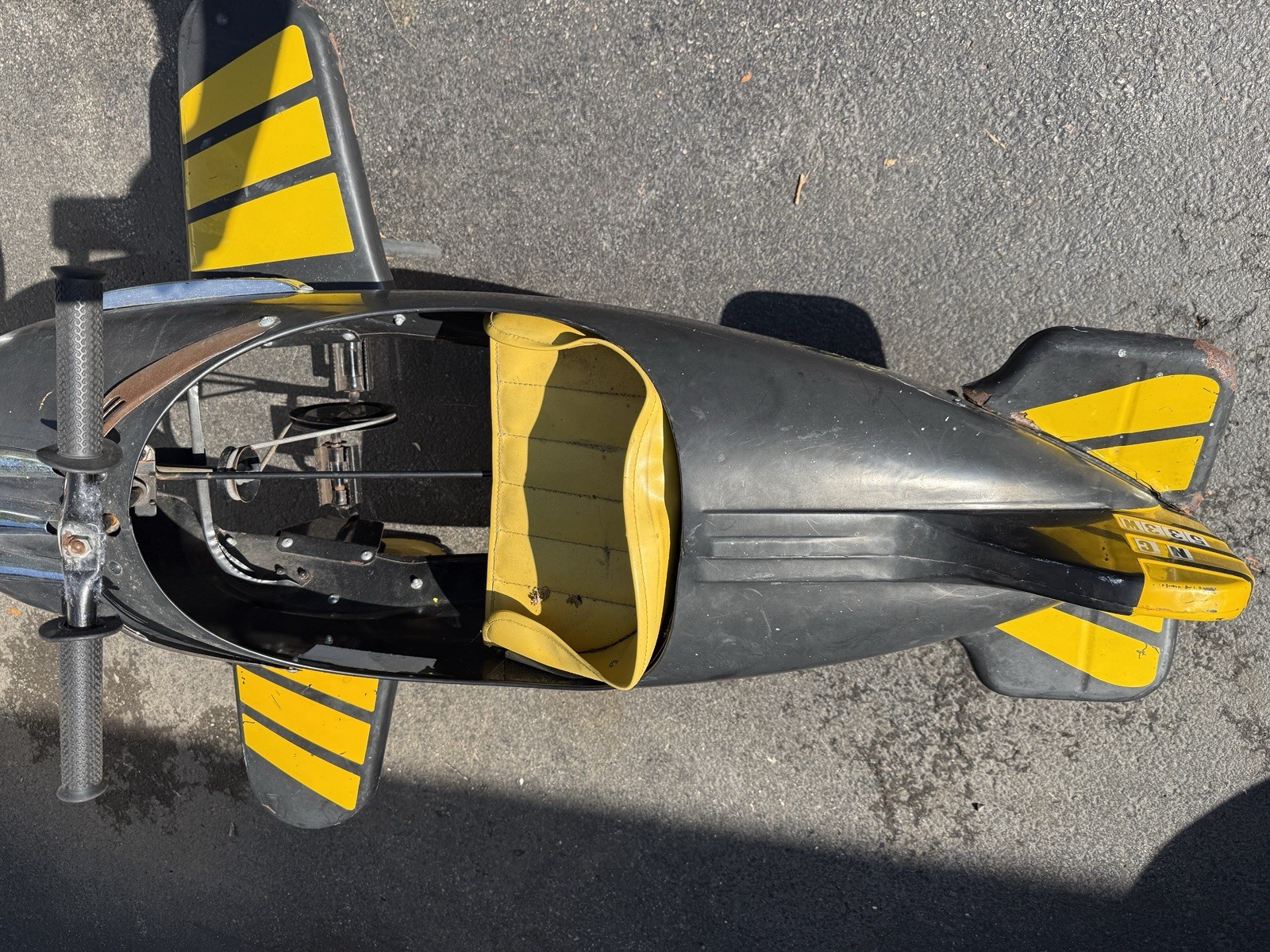 American Retro Yellow Jacket Pedal Airplane Special Edition Metal Ride On Toy