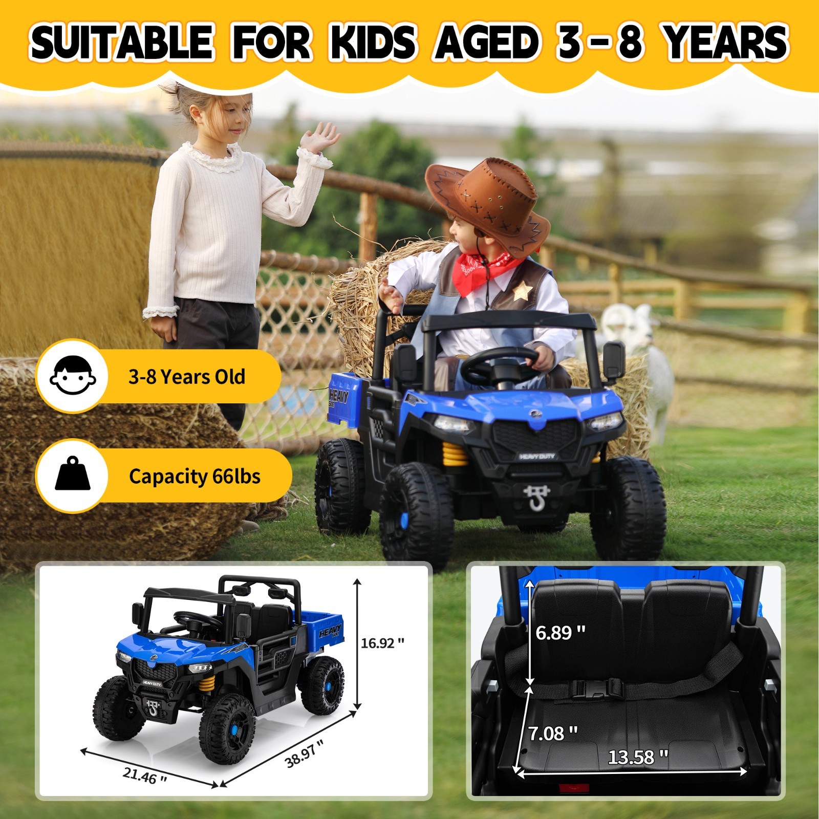 12V Kids Ride On Dump Truck Electric Construction Vehicle with Remote Control
