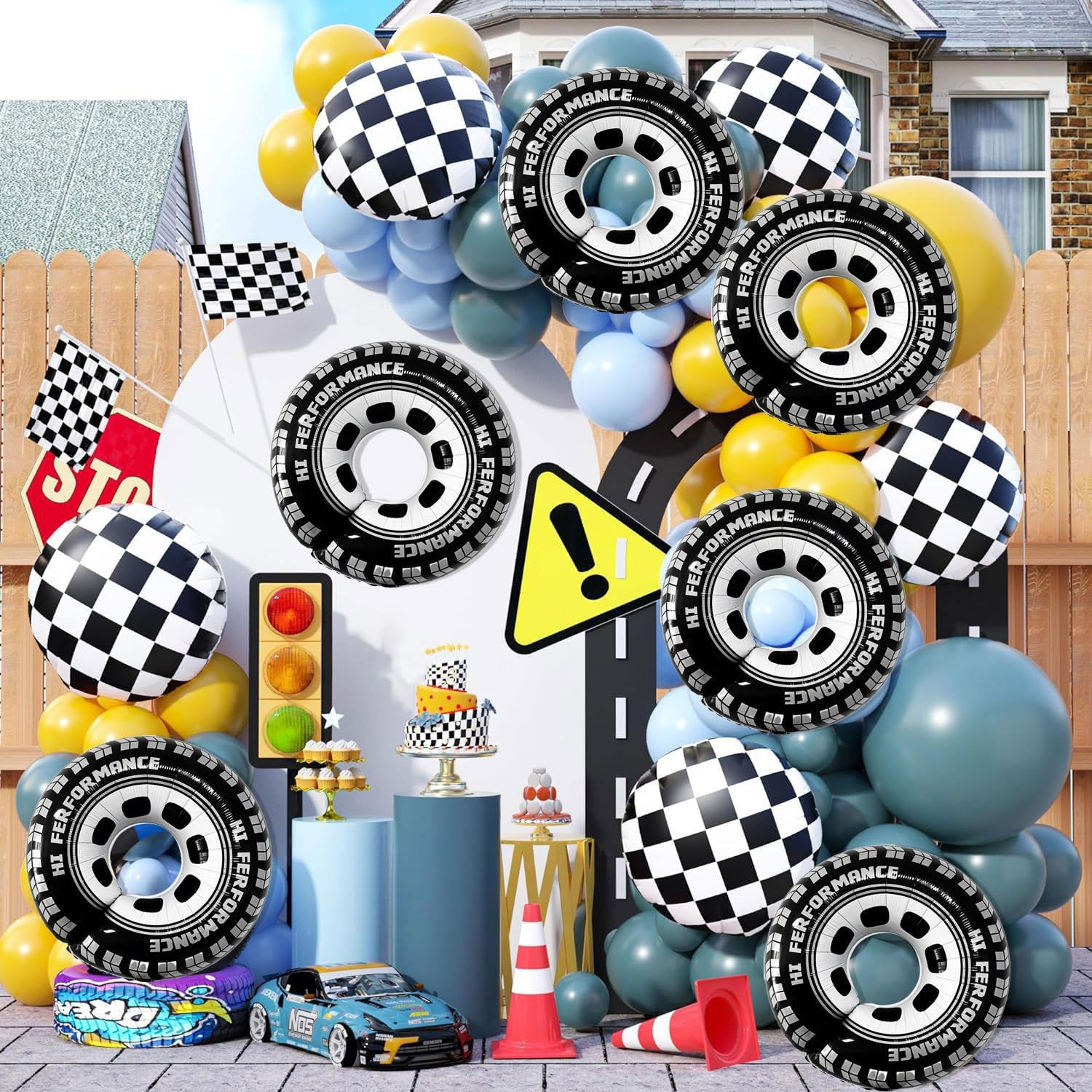 30 Inch Wheel Balloons, Race Car Tire Balloons, Racing Cars Wheels Theme Birt…