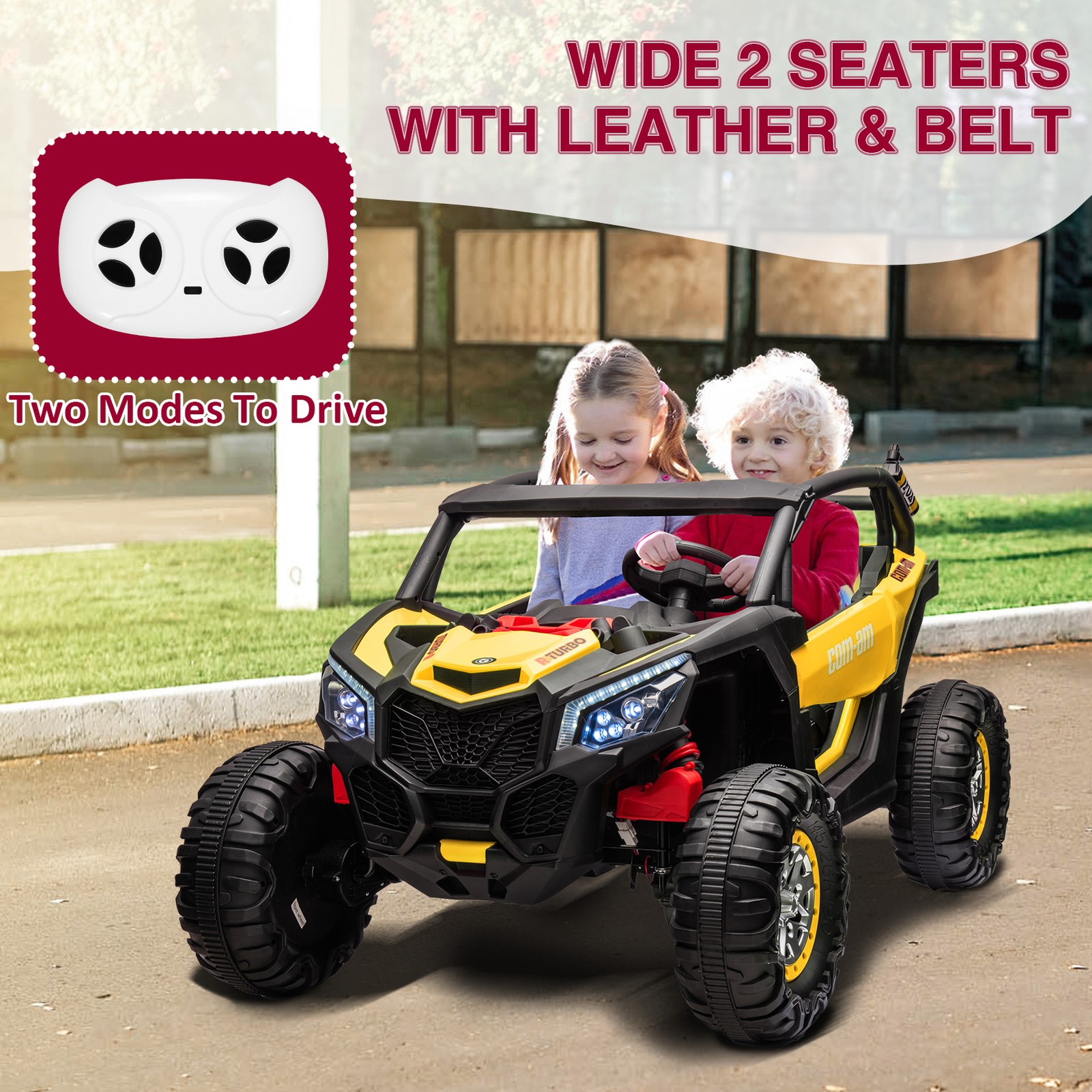 24V 2 Seater Kids Ride On UTV Car With Remote Control Powerful Electric Vehicle