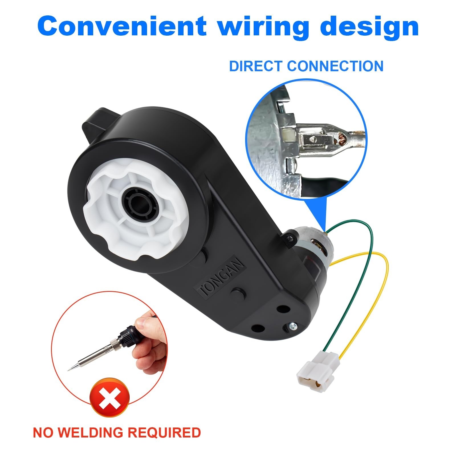 2Pcs 24V Gearbox Motor Upgrade for Kids Ride-On Cars, 40000RPM Replacement Parts