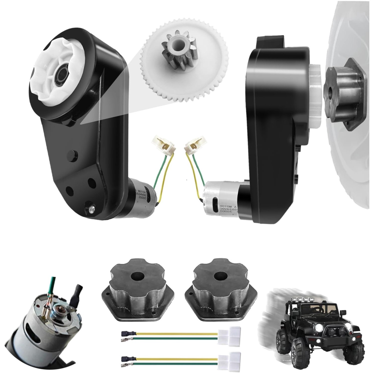 High Speed 24V RS555 Electric Motor Gearbox Kit – Boost Ride-On Toy Performance
