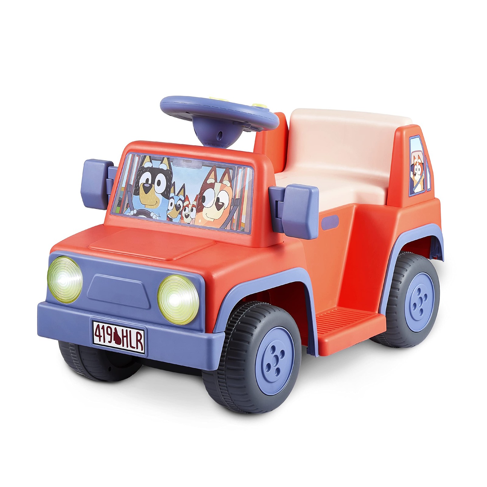 Bluey – Ride On Toy for Kids, LED Headlights, Music and Horn