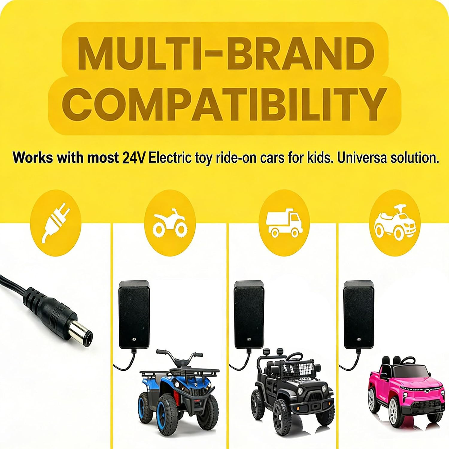24 Volt Charger for Kids Ride on Toys Cars, 24V Battery Charger | for Children R