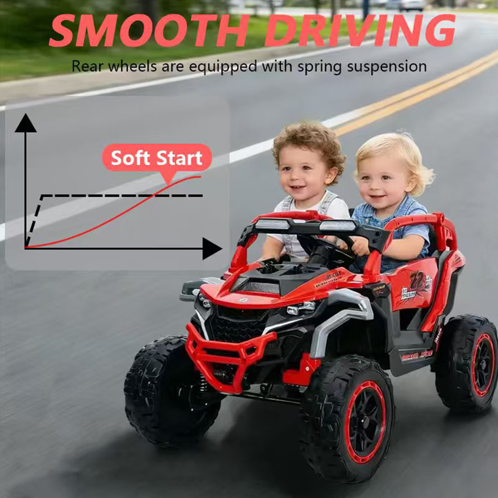 12V Kids Electric Ride On Truck Car 2 Seater UTV Remote Control Suspension