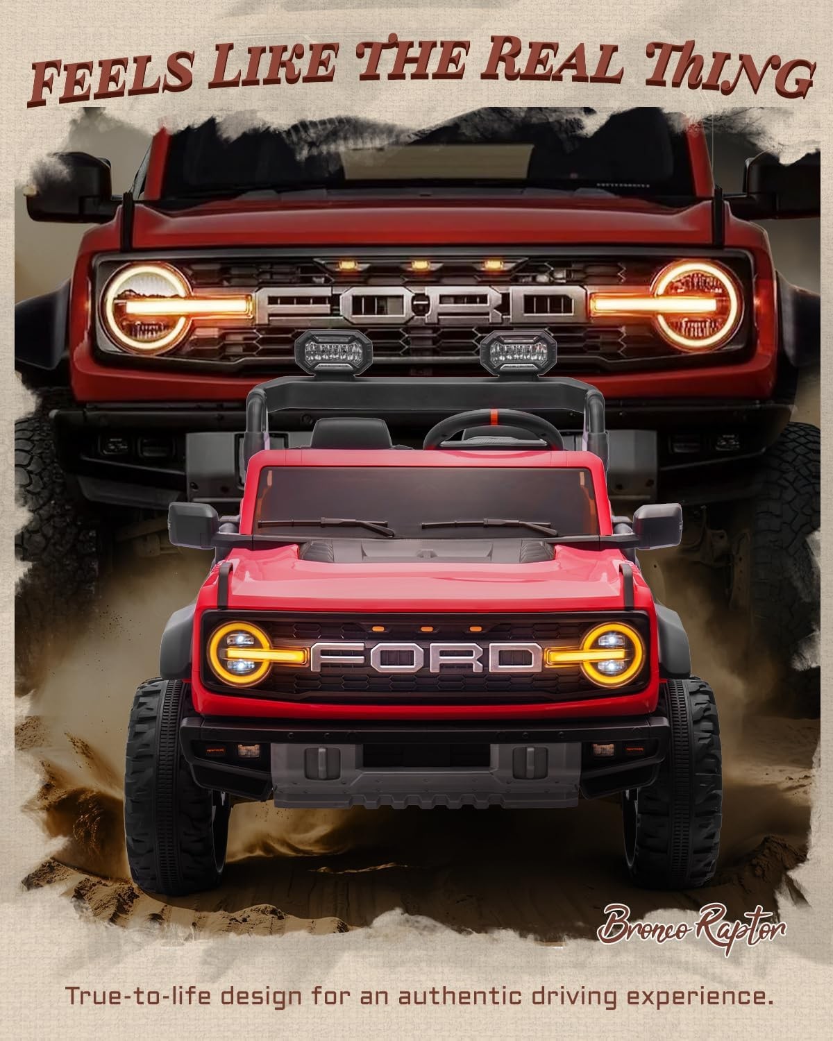 First Ride On Ford Bronco 24V Ride on Toys for Boys & Girls, 2 Seater Kids El…