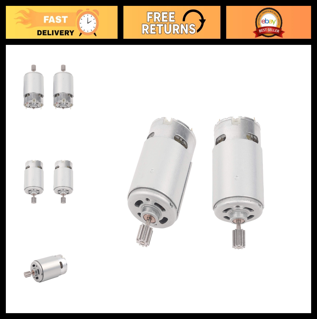 2 PCS High-Speed 12V Electric Motor 40000RPM Gearbox for Power Wheels Ride-On Ca