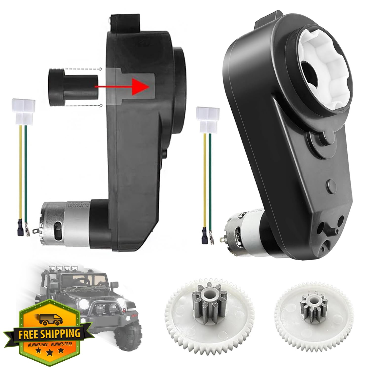 2 Pack 12V Power Wheels Gearbox Motor RS550 Upgrade