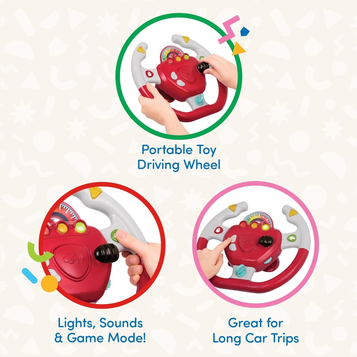 Interactive Steering Wheel – Portable Car Toy – Kids Games & Songs – Toddler …