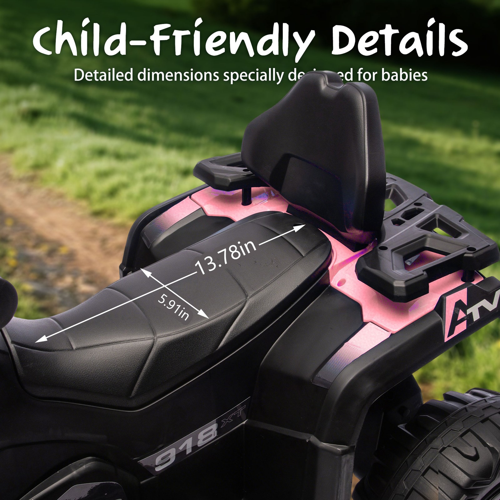 24V Kids Electric ATV 4 Wheeler Quad Car Off-Road Ride On Toy for Kids Aged 3-6
