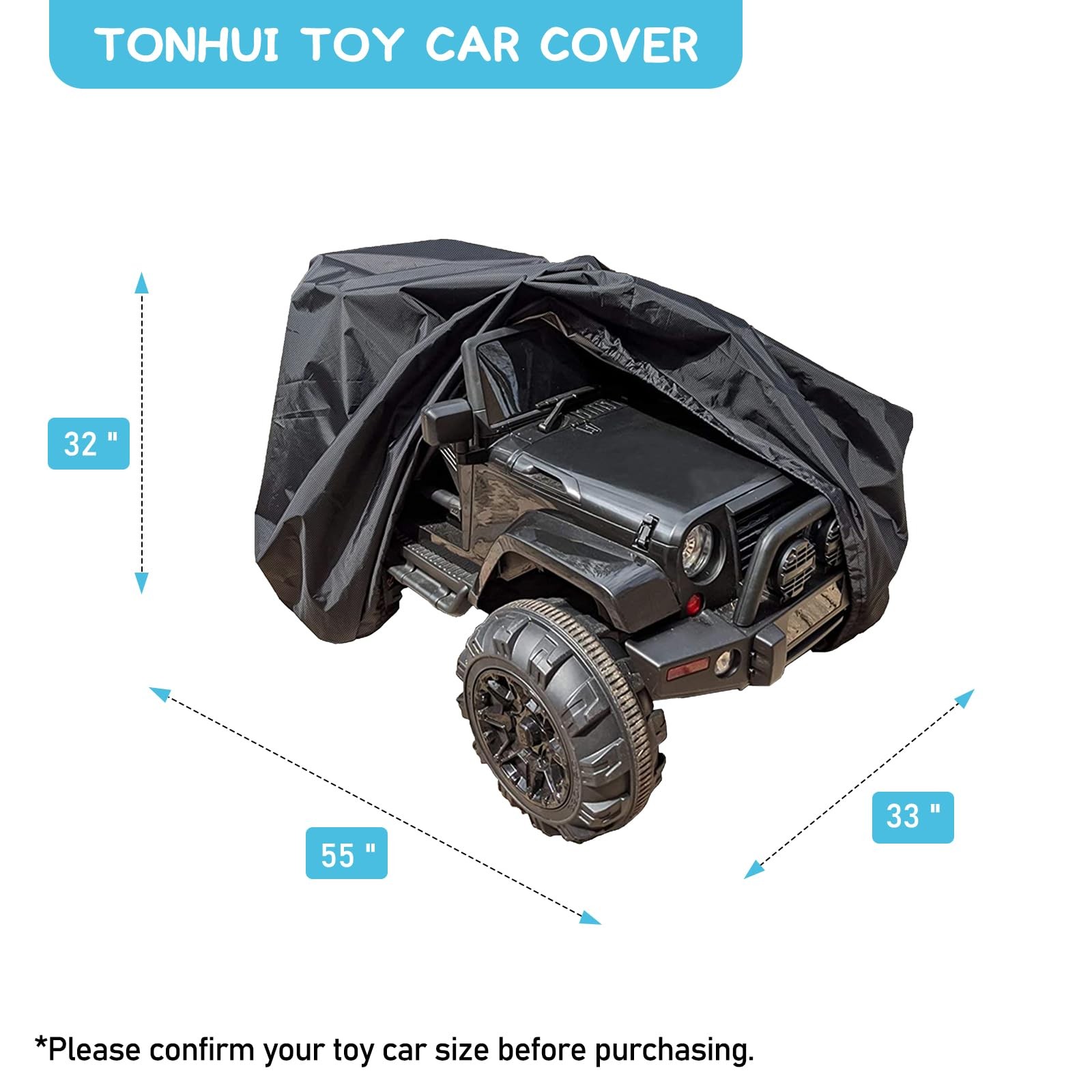 tonhui Large Ride-On Truck Toy Car Cover, Outdoor Cover for Power Wheels, Kid…